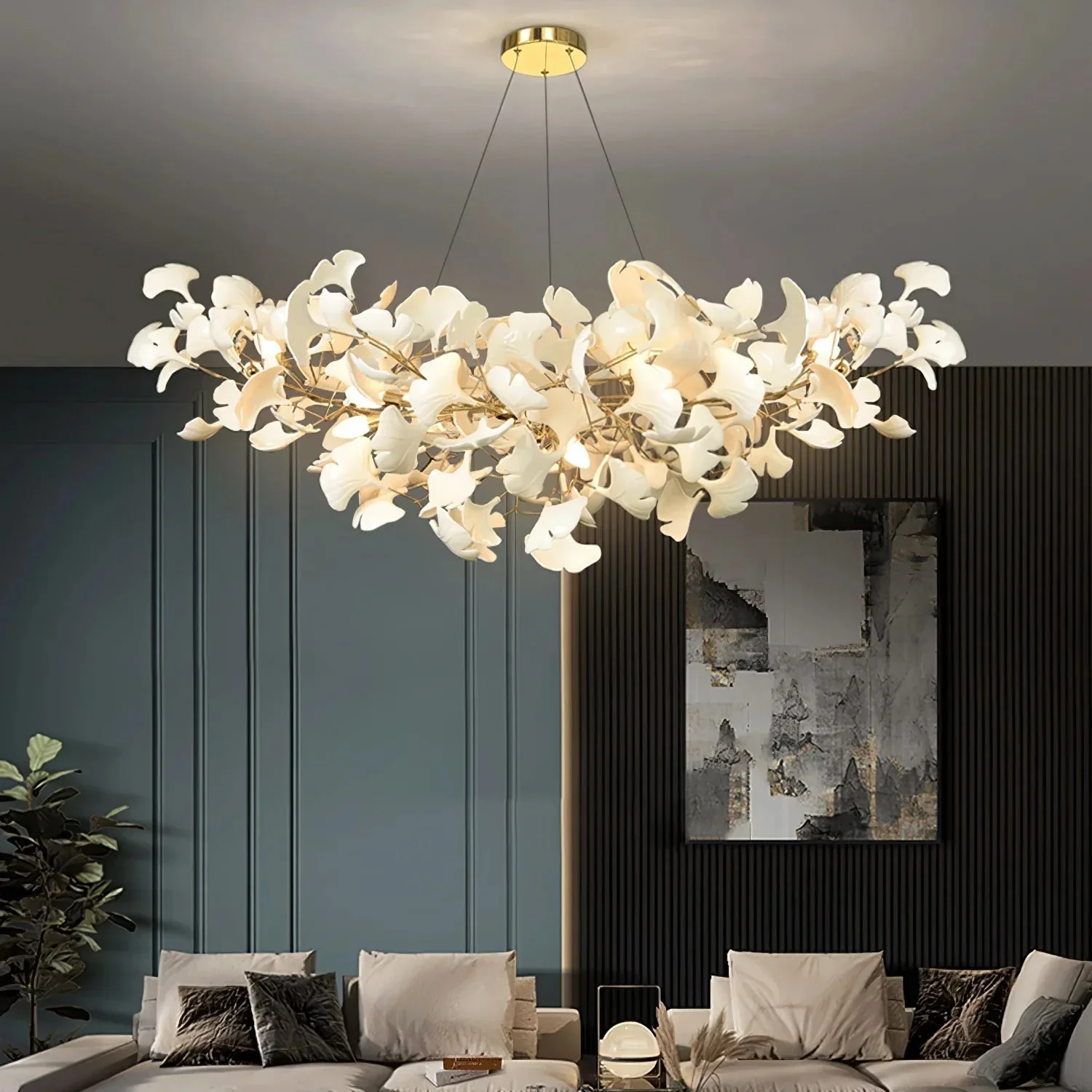 Ceramic Gingko Chandelier B - Image 3