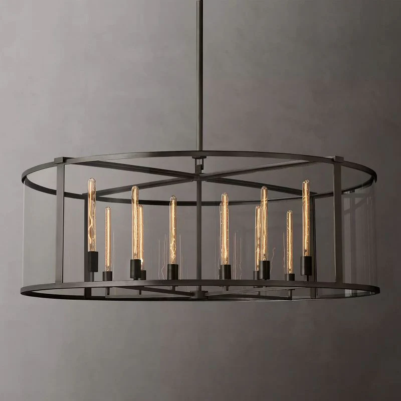 Beckor Glass Lantern Modern Round Chandelier 55" - Image 2