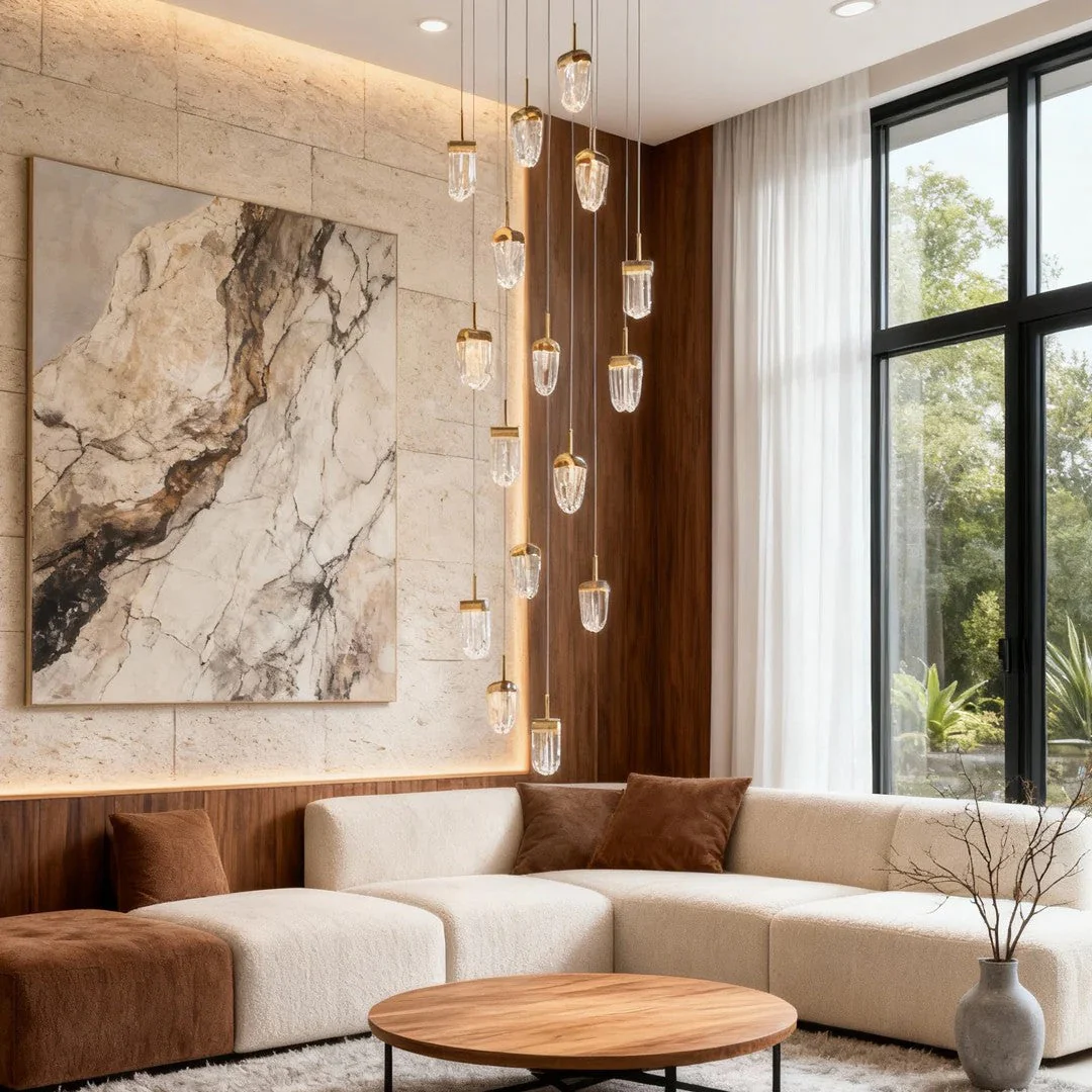 Gold Staircase Chandelier Modern Creative Luxury Ceiling Light - Image 1