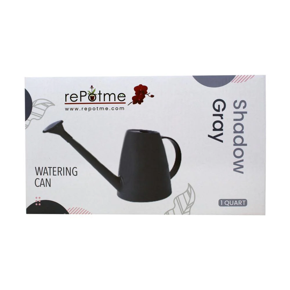 rePotme 1 Quart Plastic Watering Can with Rose - Shadow Gray - Image 3