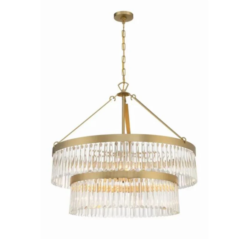 Grent 2-Tier Round  Crystals Chandelier 32" - Image 1