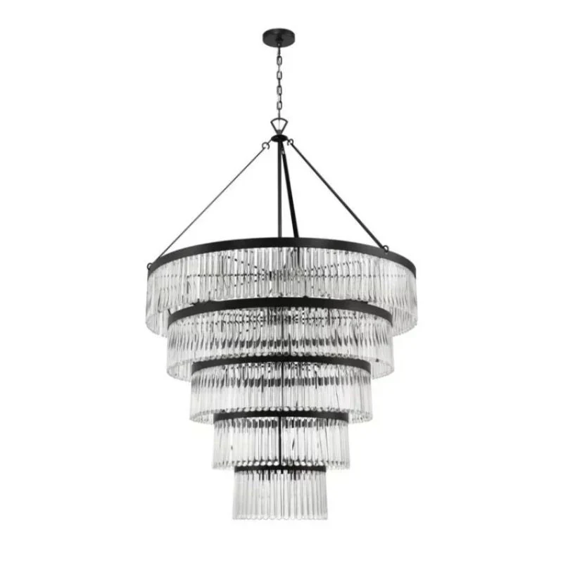 Grent 5-Tier Round Crystal Chandelier 48" - Image 3