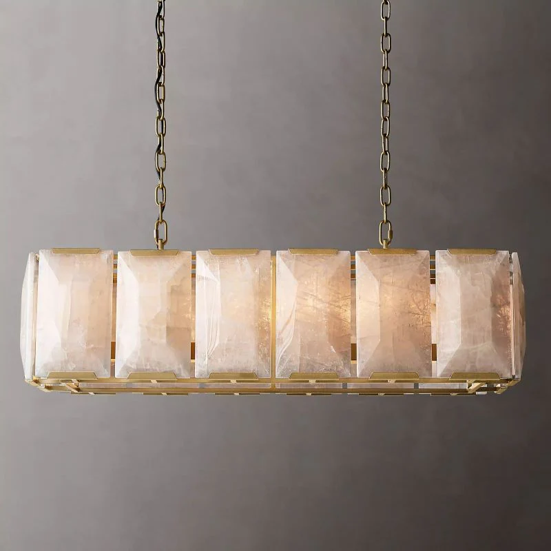Harson Calcite Rectangular Chandelier 42" - Image 1