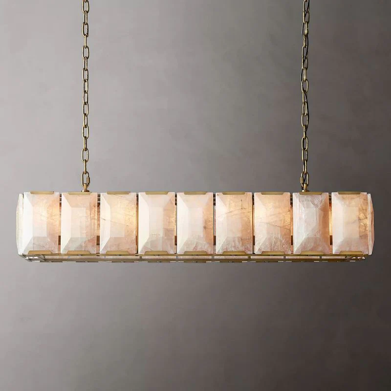 Harson Calcite Rectangular Chandelier 62" - Image 1