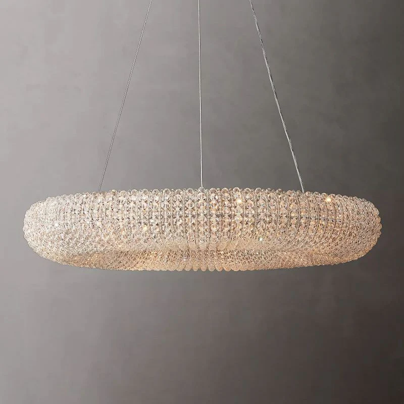 Halo Crystal Round LED Chandelier 32" - Image 3