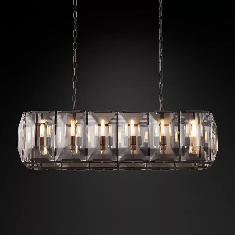 Harson Crystal Rectangular Chandelier 42" - Image 2