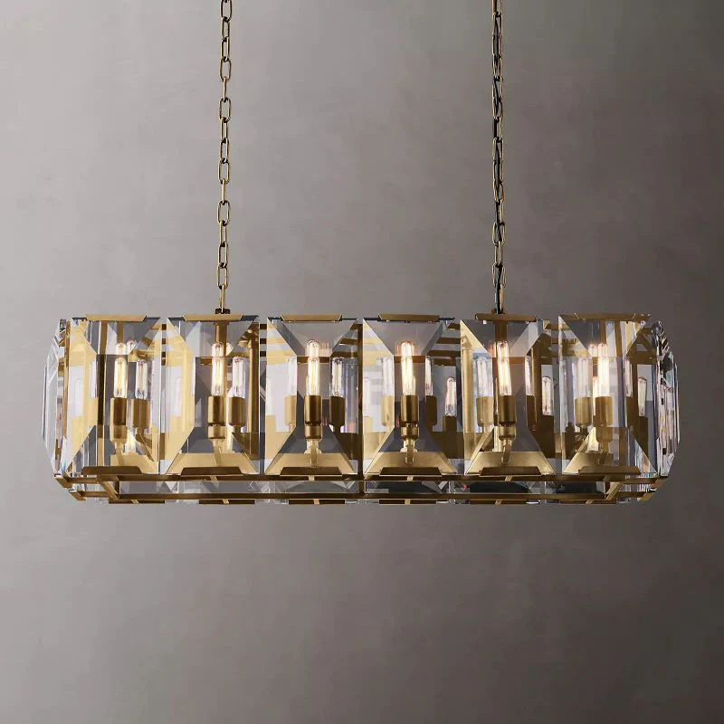 Harson Crystal Rectangular Chandelier 42" - Image 1