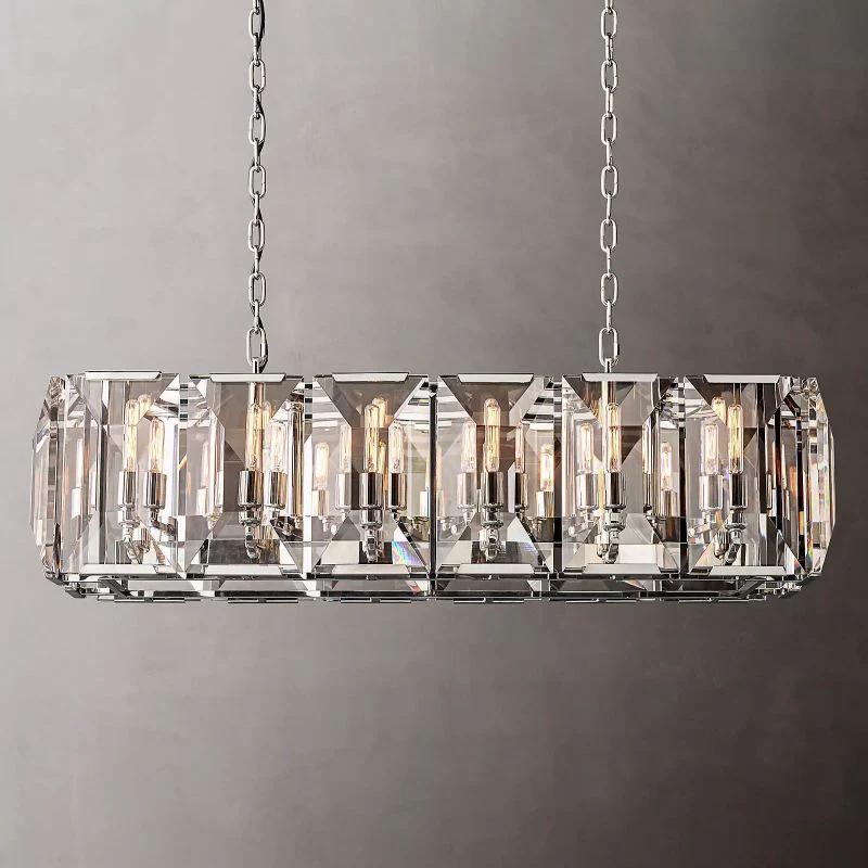 Harson Crystal Rectangular Chandelier 42" - Image 3