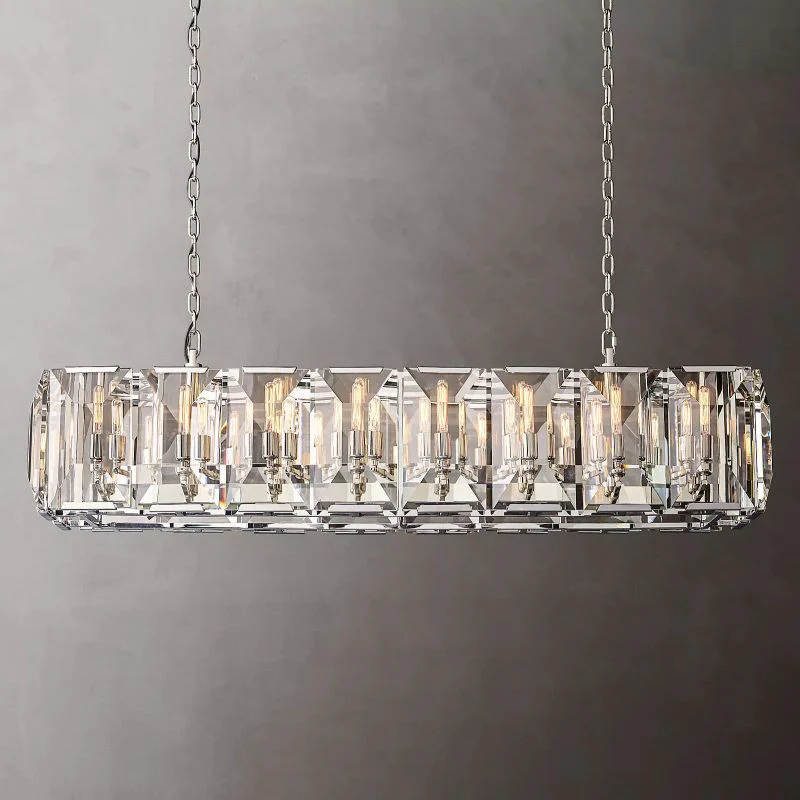 Harson Crystal Rectangular Chandelier 54" - Image 3
