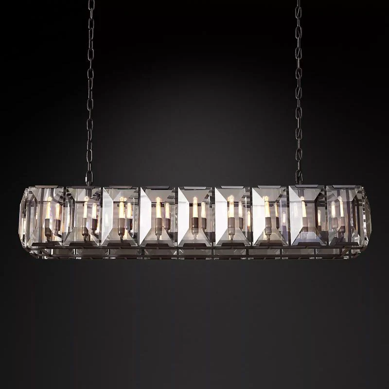 Harson Crystal Rectangular Chandelier 62" - Image 2