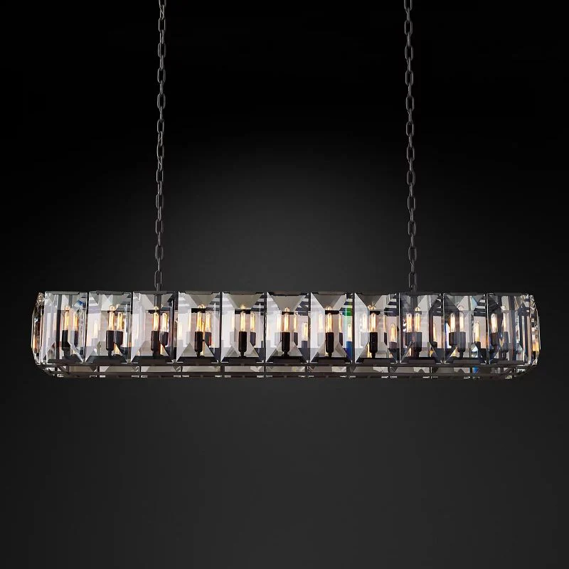 Harson Crystal Rectangular Chandelier 74" - Image 2