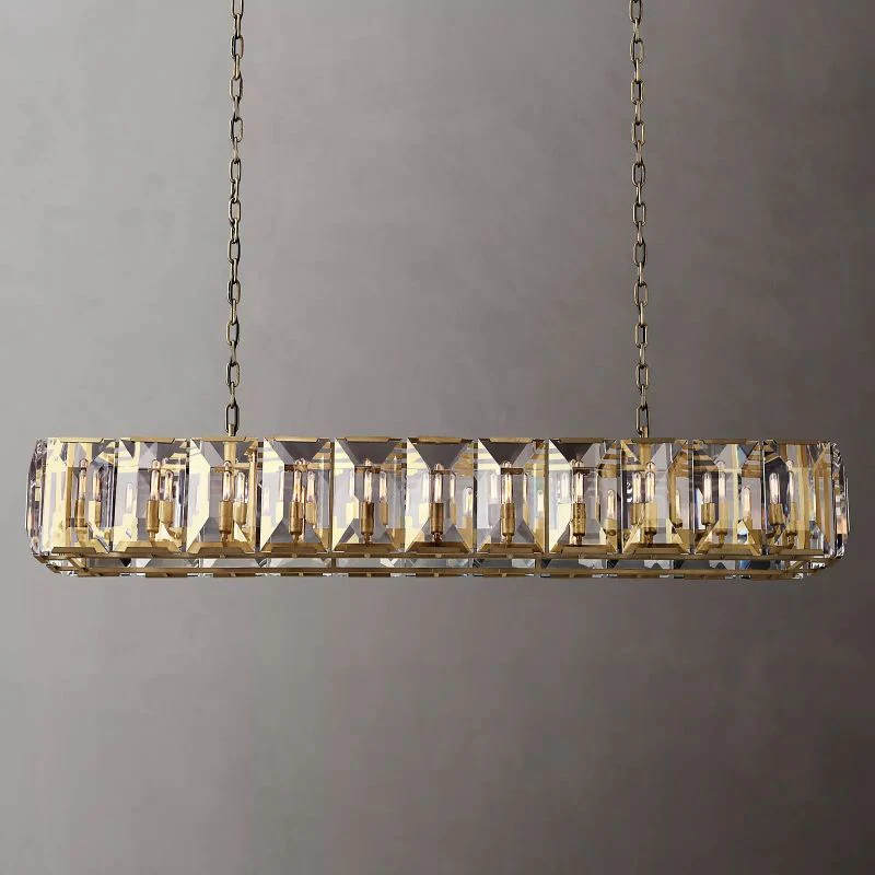 Harson Crystal Rectangular Chandelier 74" - Image 1