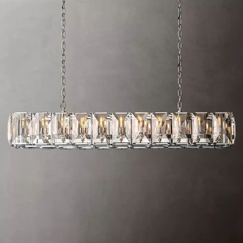 Harson Crystal Rectangular Chandelier 74" - Image 3