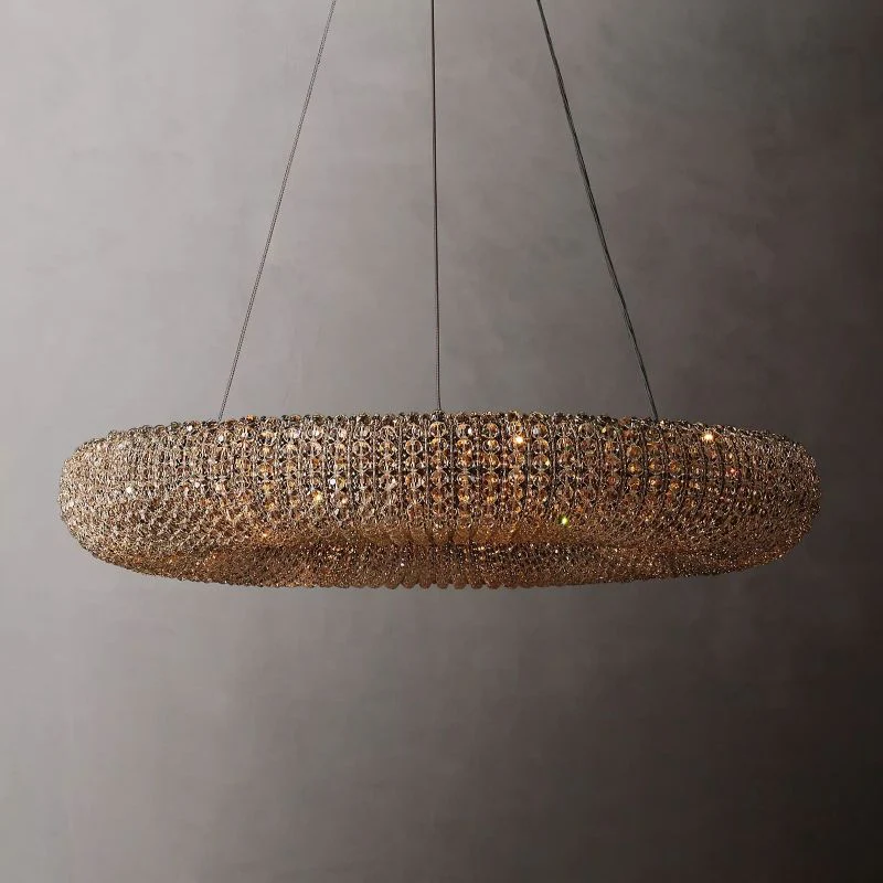 Halo Crystal Round LED Chandelier 32" - Image 1