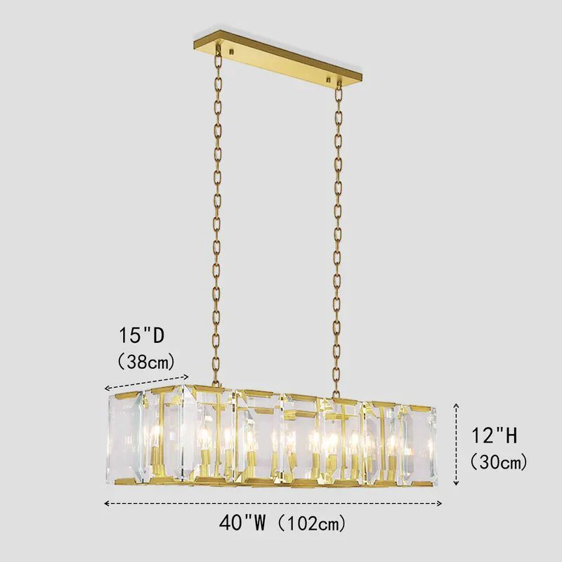 Harson Crystal Rectangular Chandelier - Image 1