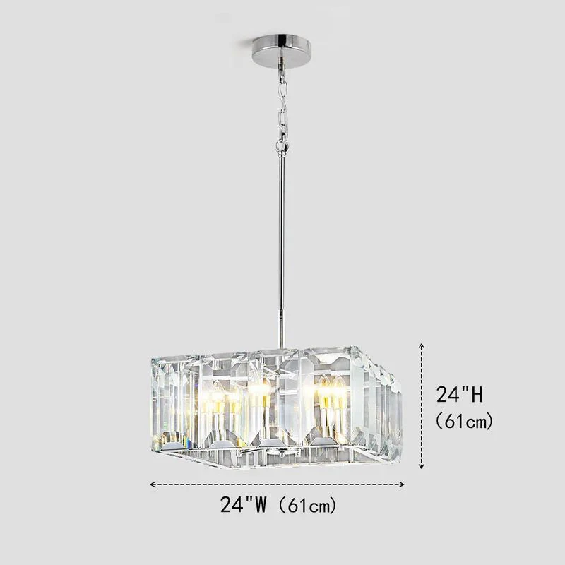 Harson Crystal Square Chandelier 24" - Image 1