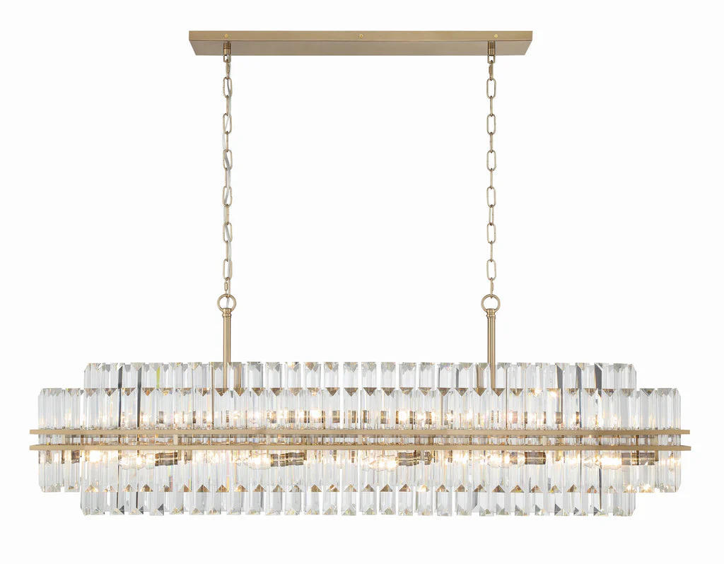 Hayer Rectangular Crystal 16 Light Chandelier - Image 1