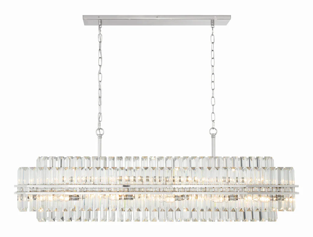 Hayer Rectangular Crystal 16 Light Chandelier - Image 3