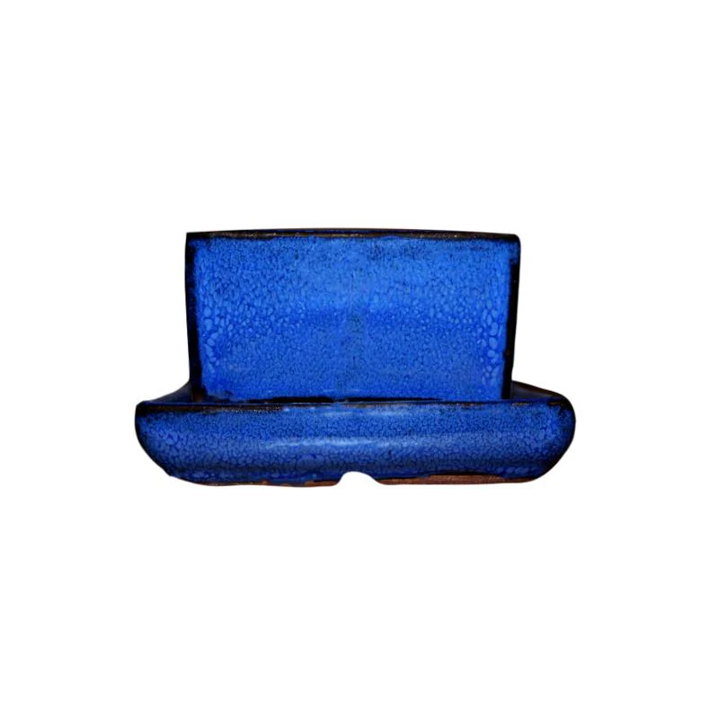 3″ Midnight Blue Ceramic Succulent Pot – Shallow Square