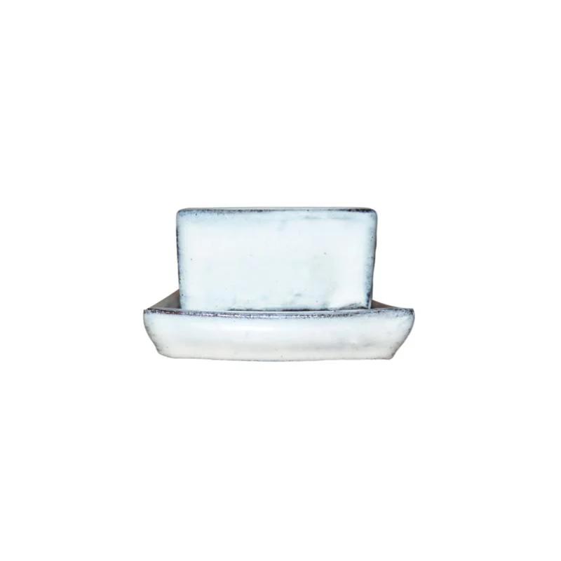 2" White Diamond Ceramic Succulent Pot - Shallow Square - Image 1
