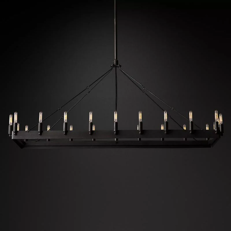 Camino Vintage Filament Rectangular Chandelier - Image 1