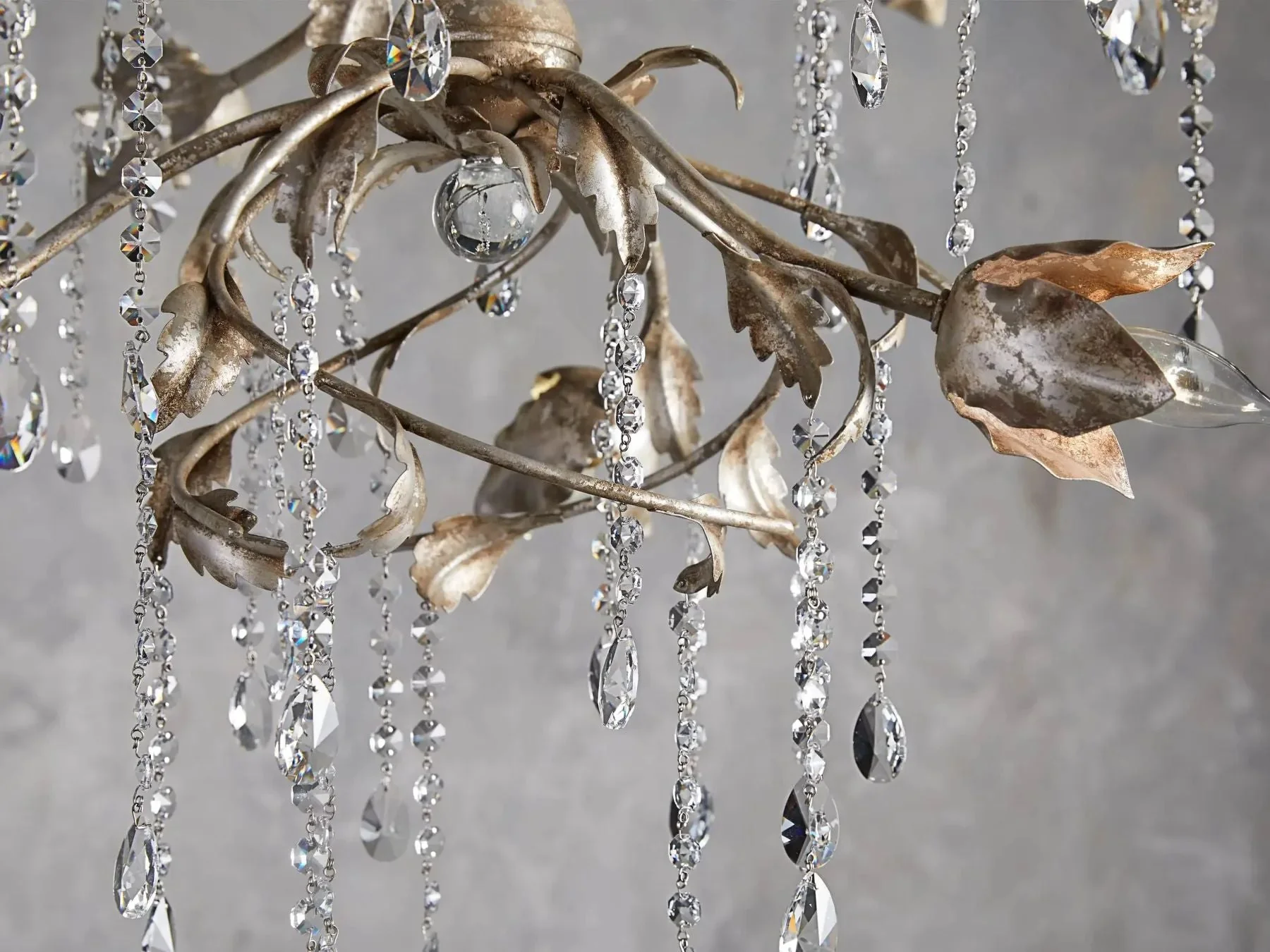 Kalira Crystal Round Chandelier  40" D- Silver - Image 2