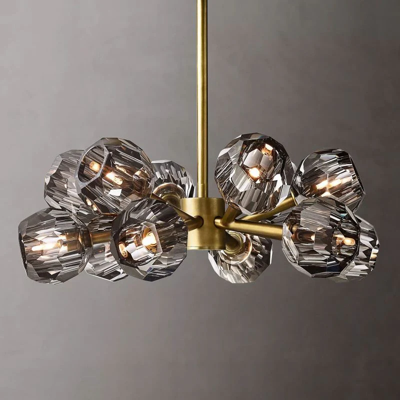 Crepura Smoke Glass Round Chandelier 24" - Image 2