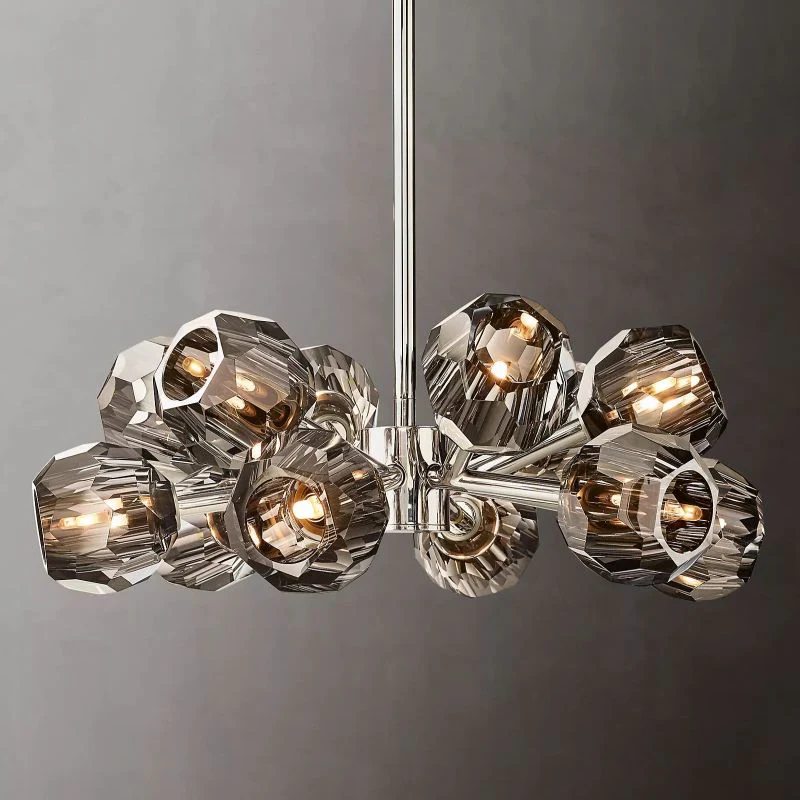 Crepura Smoke Glass Round Chandelier 24" - Image 3