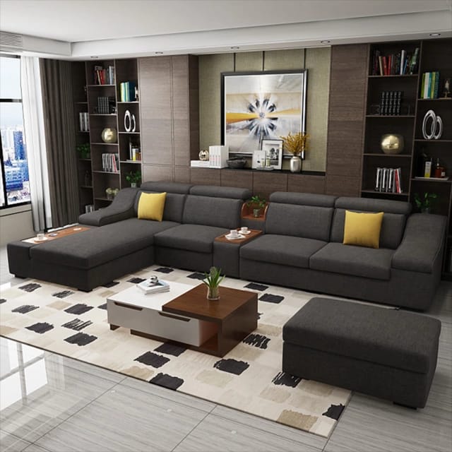 ركنة مودرن مع بوف 200×360سم – ألوان متعددة- BF68