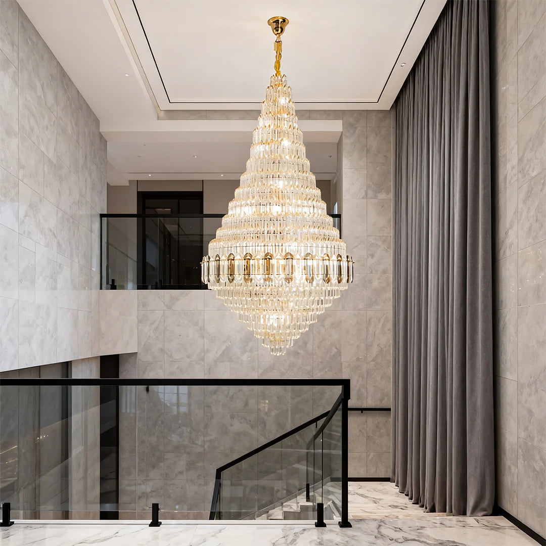 Large Gold Chandelier Luxury Art Glass - Image 3