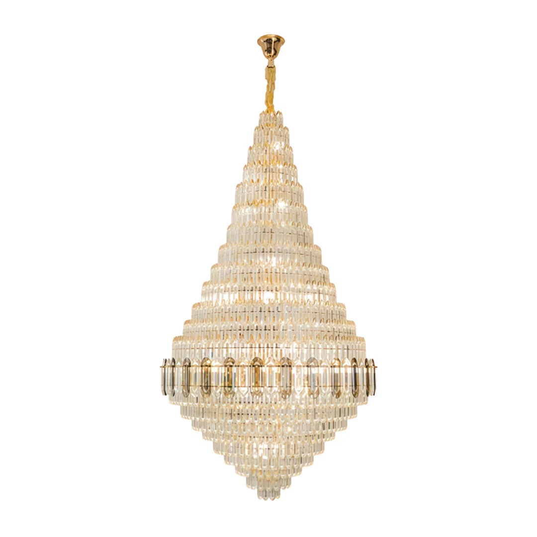 Large Gold Chandelier Luxury Art Glass - Image 1