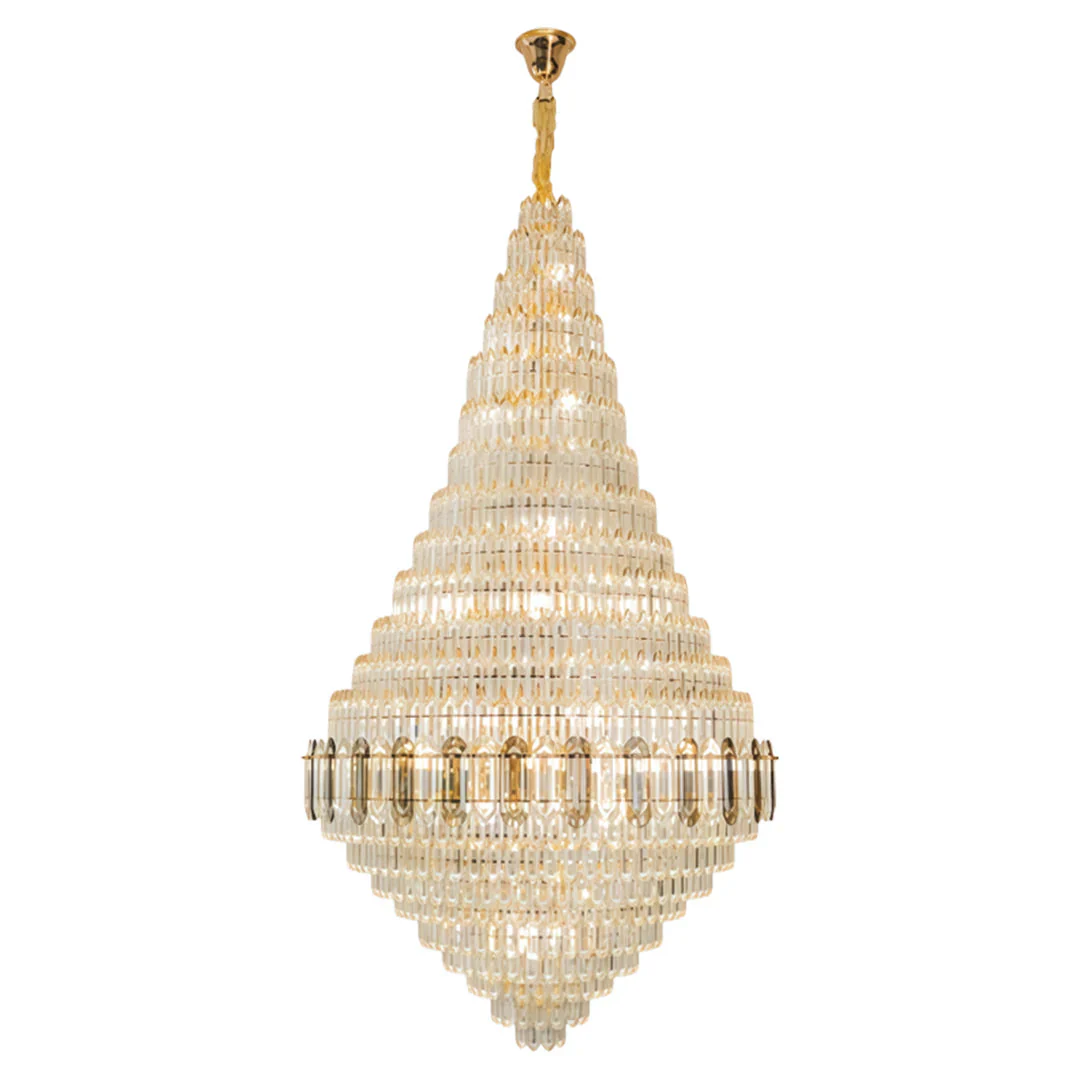 Large Gold Chandelier Luxury Art Glass - Image 2