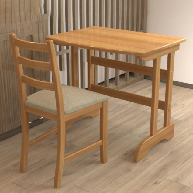 CM 75 X 55  مكتب مع كرسي خشب زان طبيعي - MNR32 - Image 1