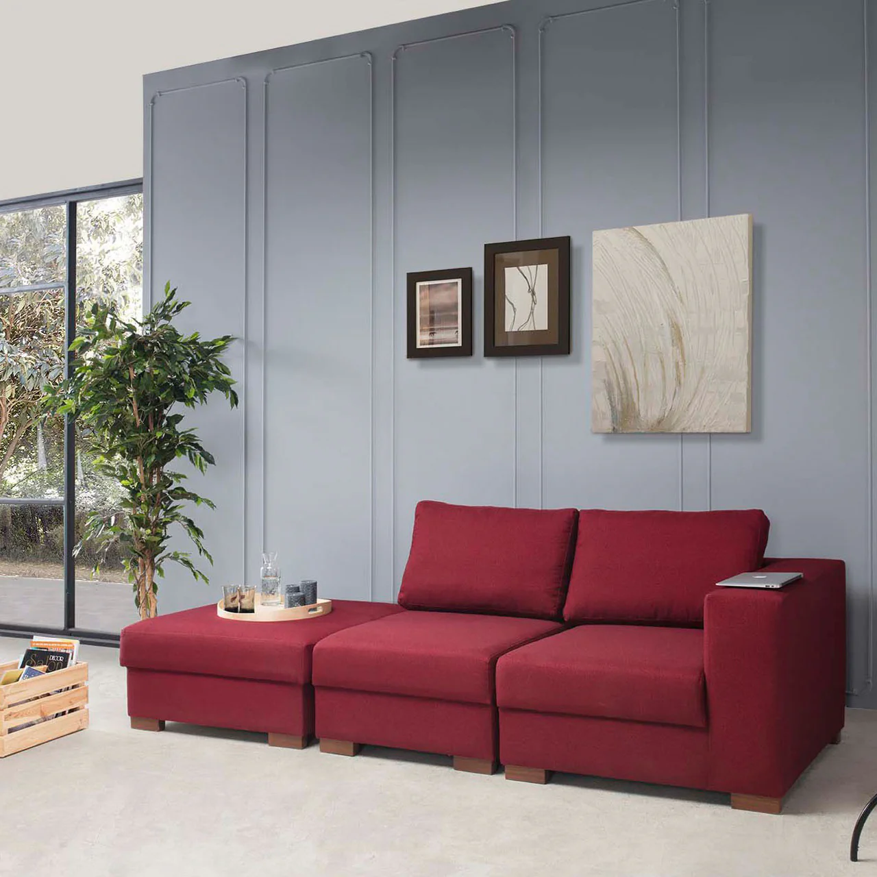 كنبة مع بوف 85×300سم - DECO135 - Image 3