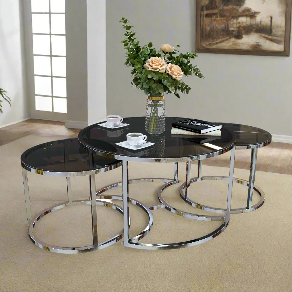 طقم ترابيزات قهوة -3قطع- OX24 - Image 1