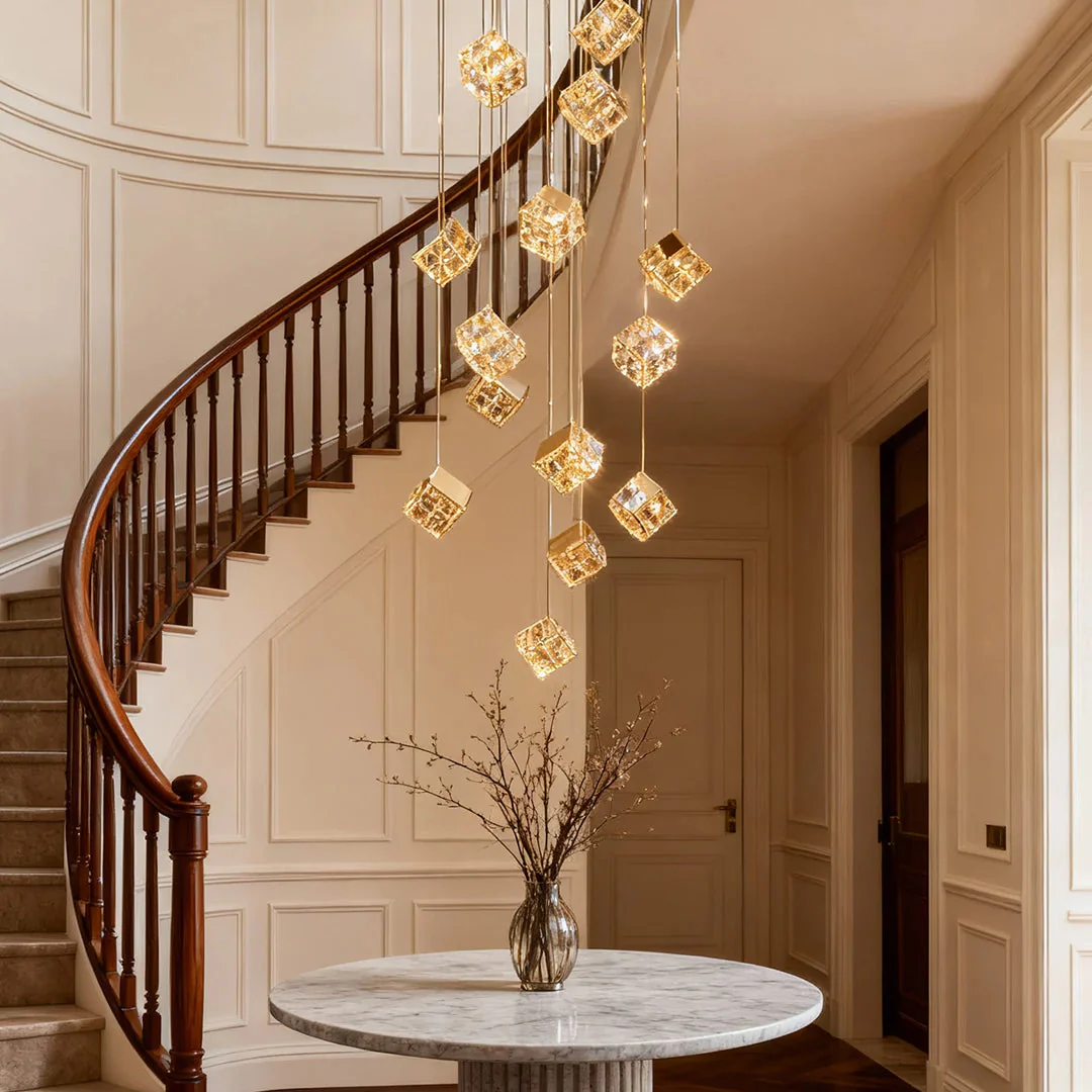 Magic Cube Crystal Staircase Chandelier - Image 3