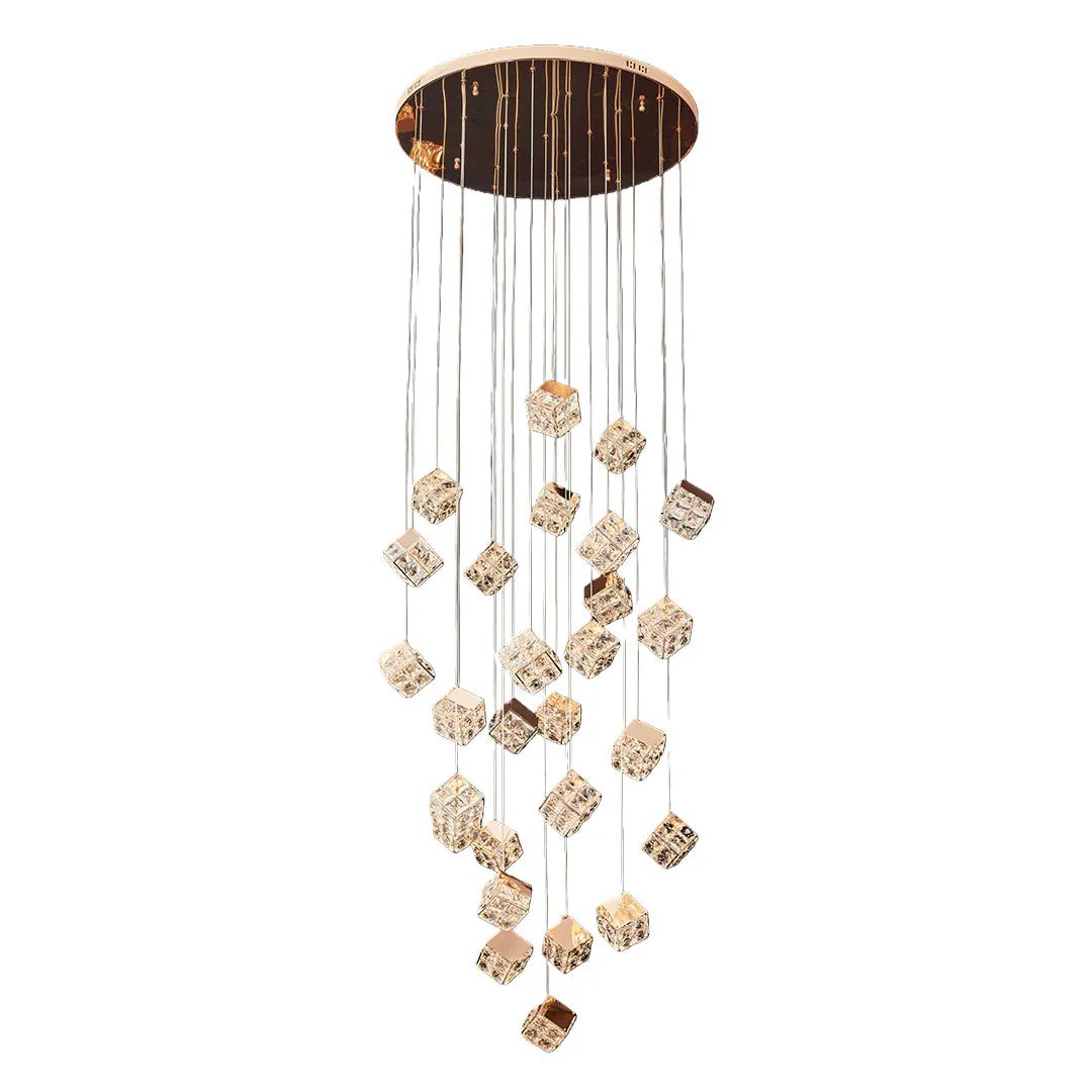 Magic Cube Crystal Staircase Chandelier - Image 2