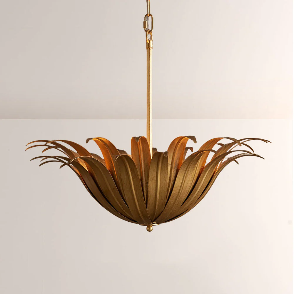 Matilde Palm Leaf & Brass Pendant - Image 1