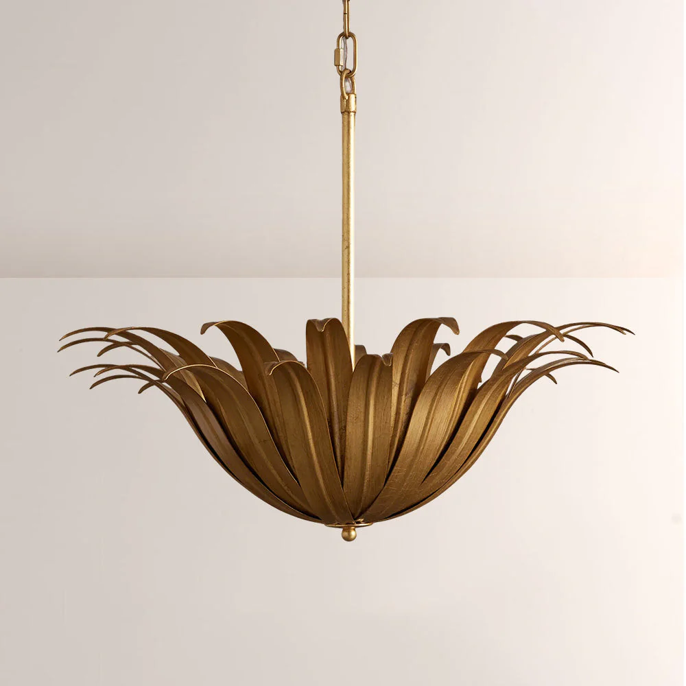 Matilde Palm Leaf & Brass Pendant - Image 2