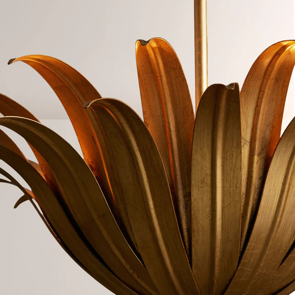 Matilde Palm Leaf & Brass Pendant - Image 3