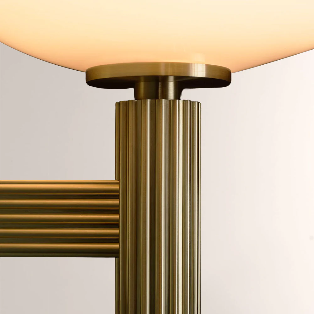 Merlyn Ribbed Brass Opal Glass Wall Sconce - Image 2