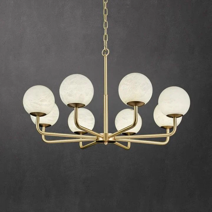 Modern Alabaster Ball Chandelier - Image 3