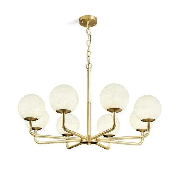 Modern Alabaster Ball Chandelier - Image 1