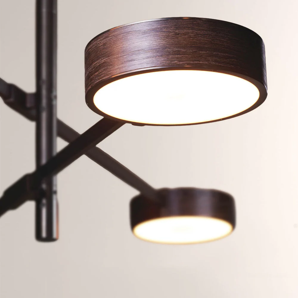 Monterra Cross Arm Wood Grain Disc Chandelier - Image 2