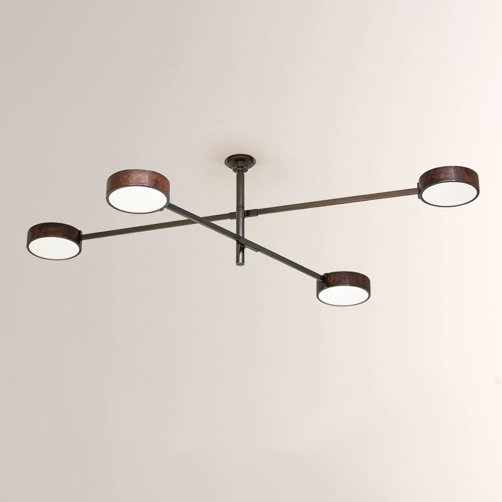 Monterra Cross Arm Wood Grain Disc Chandelier - Image 3