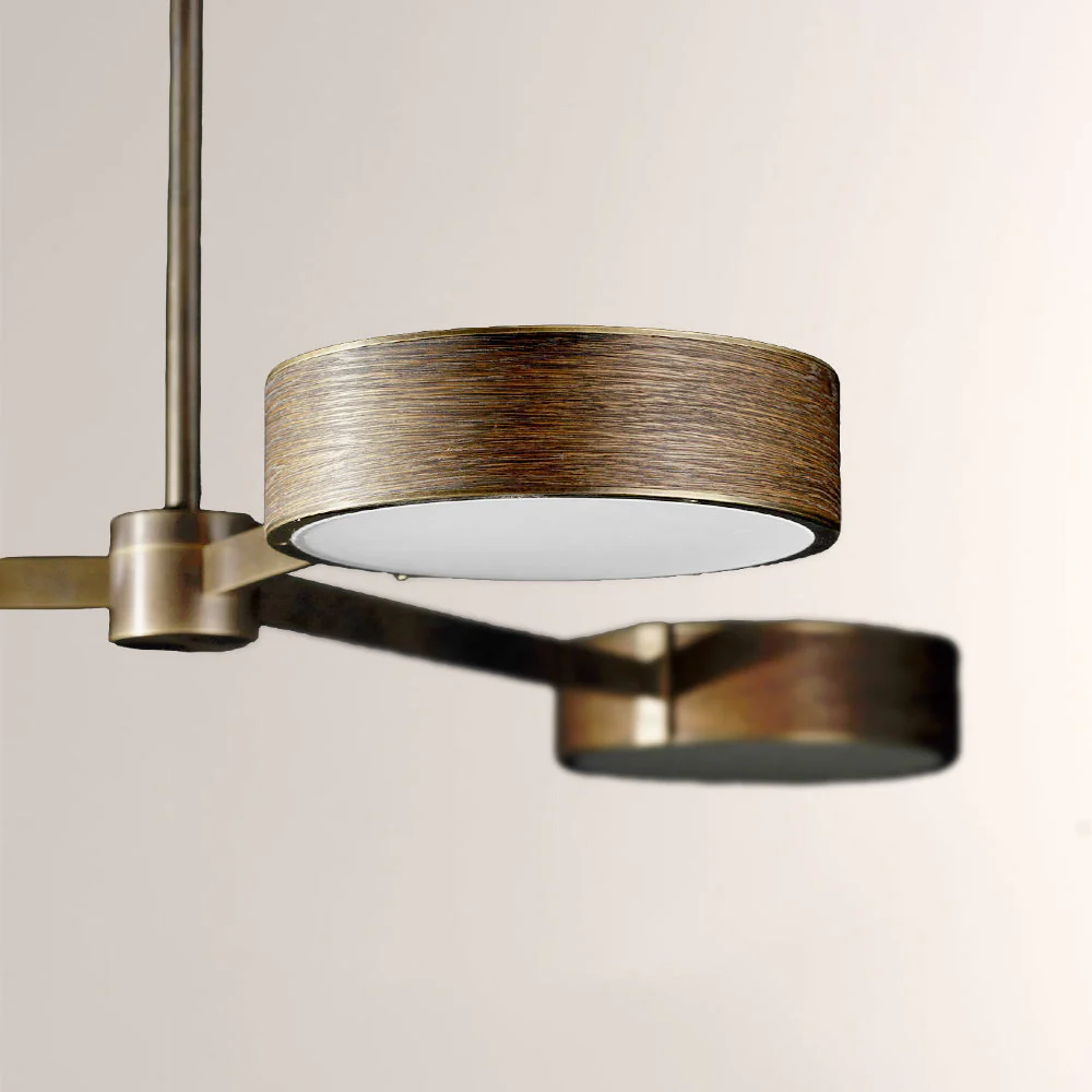 Monterra Wood Grain Metal Disc Pendant - Image 2
