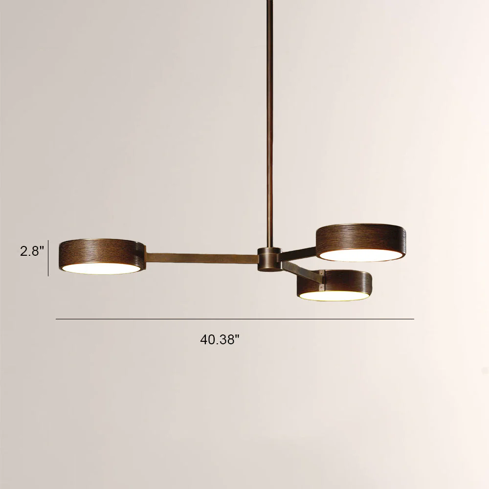 Monterra Wood Grain Metal Disc Pendant - Image 3