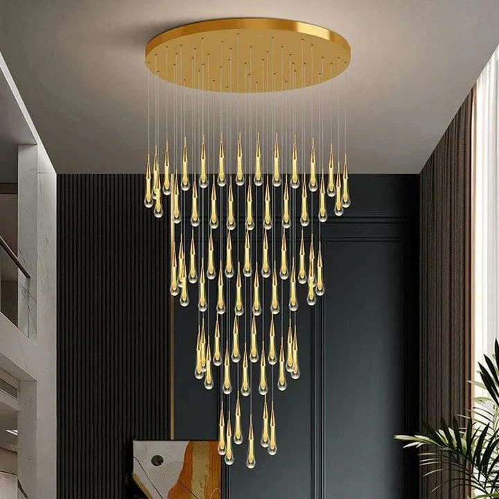 Allure Multi-LED Glass Staircase Chandelier 49 Lights - Image 1