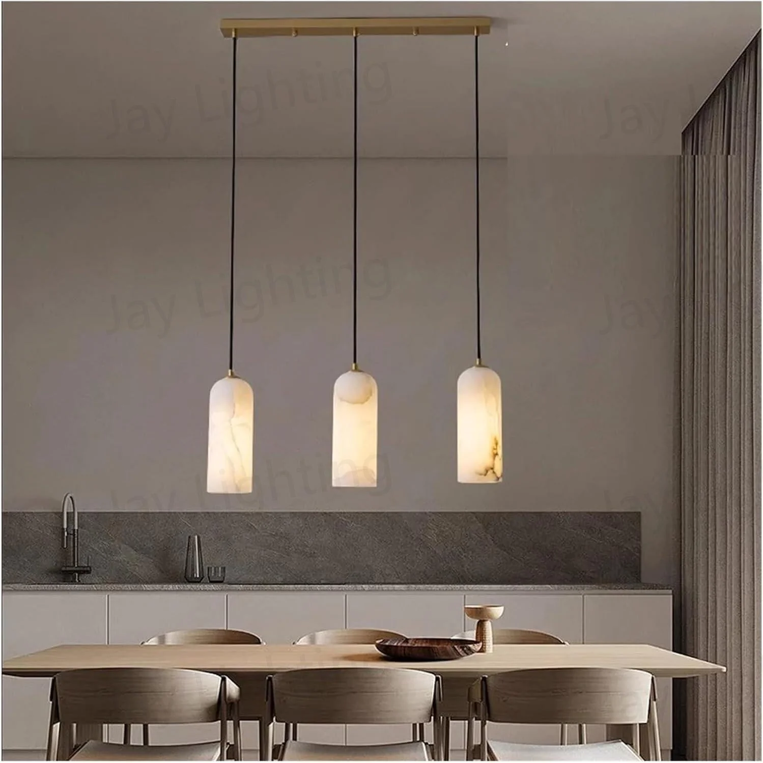 Petra Modern Alabaster 3 Lights Chandleier - Image 3