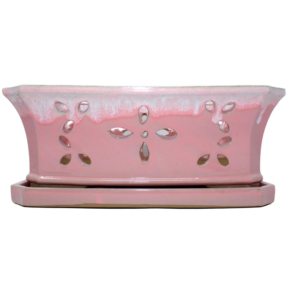 8" x 13" Cream Over Cotton Candy Ceramic Window Box - Image 1